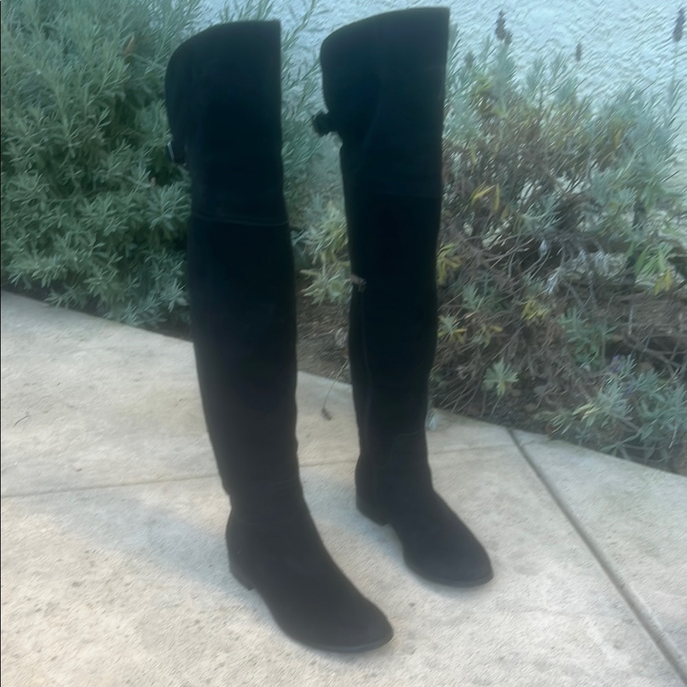 Aquatalia by Marvin K Black Suede Over the Knee Boots Women's Size 7
